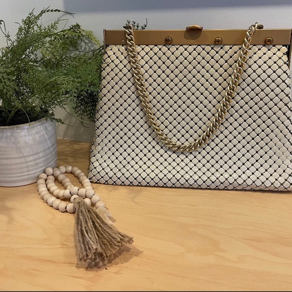 Handbags - Rare find! Vintage large mesh whiting and Davis white purse